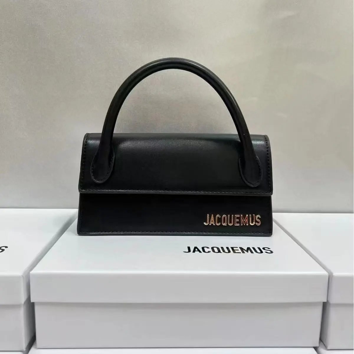 Jacquemus Handbags Structured flap handbag with top handles and detachable shoulder strap — 8(21.5cm)