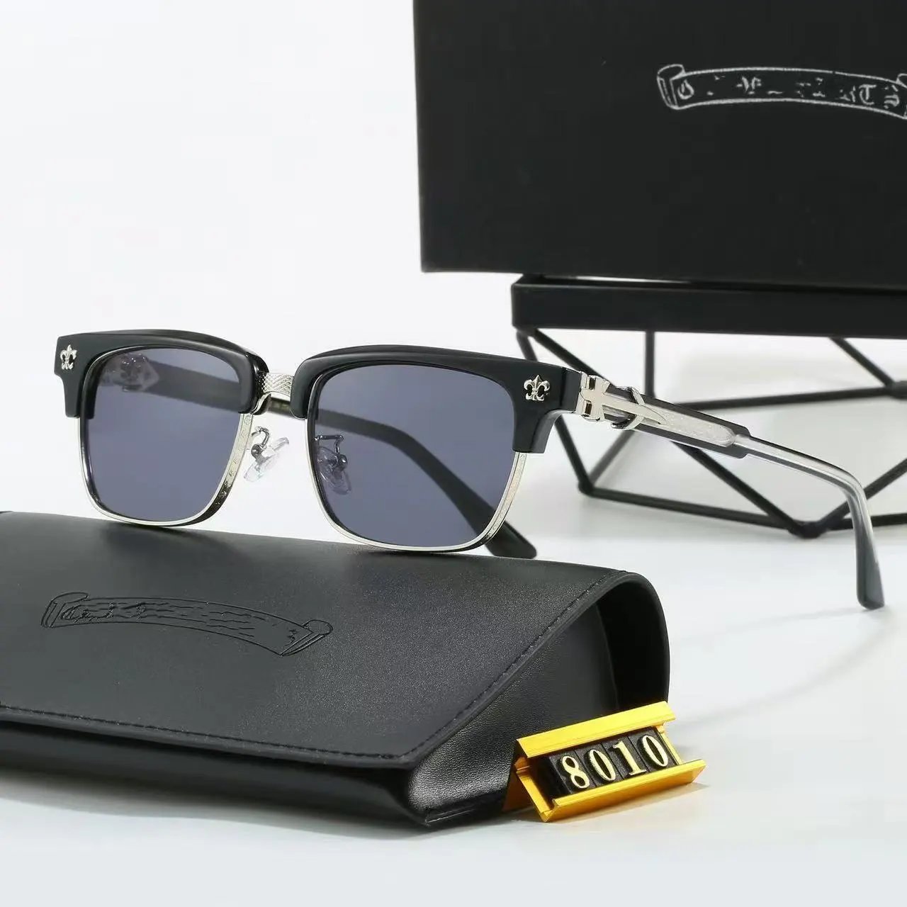 Chrome Hearts Eyewear Square Clear-Lens Eyeglass Frames with Cross Motifs product image