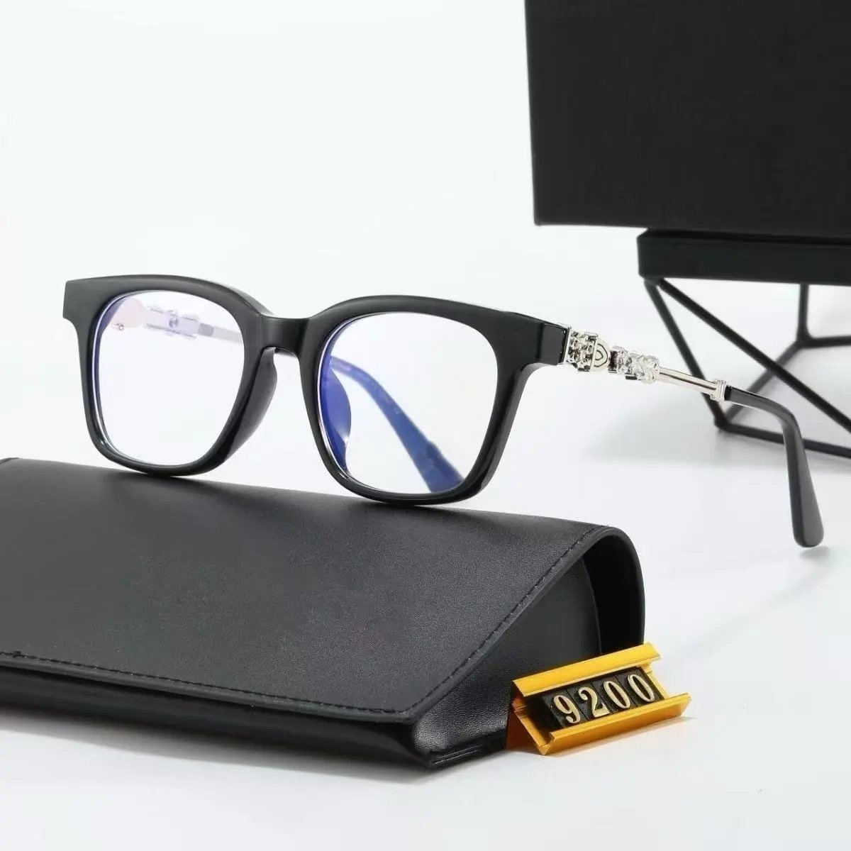 Unbranded Eyewear Square frames with floral cross temple embellishments — 19