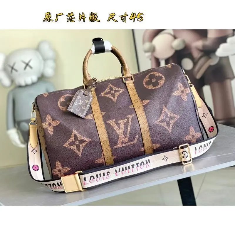 Louis Vuitton Travel Bags Monogram duffel bag with shoulder strap — 14
