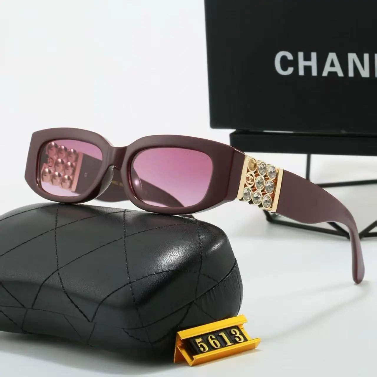 Chanel Eyewear Square-frame chain-detail sunglasses — 16