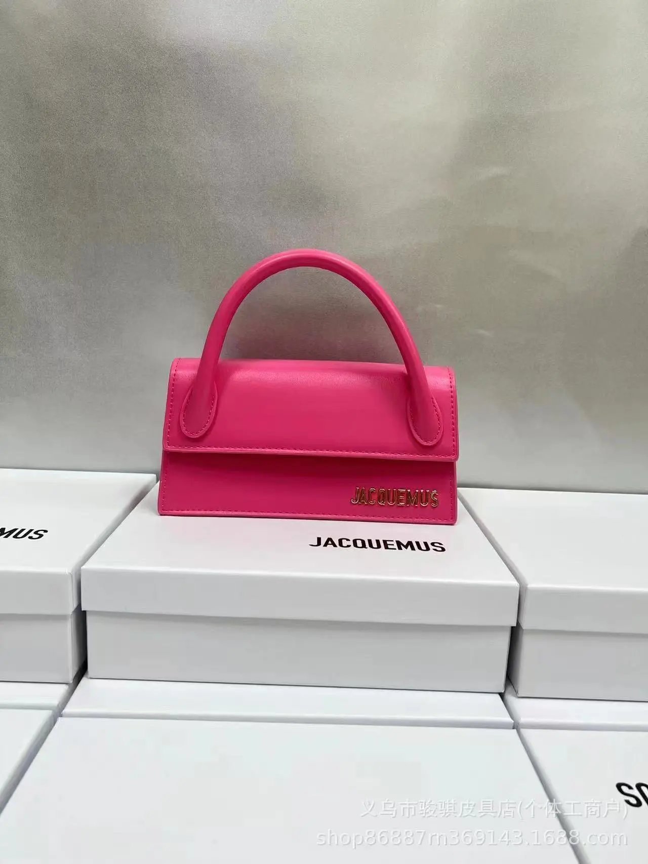 Jacquemus Handbags Structured flap handbag with top handles and detachable shoulder strap — 7(21.5cm)