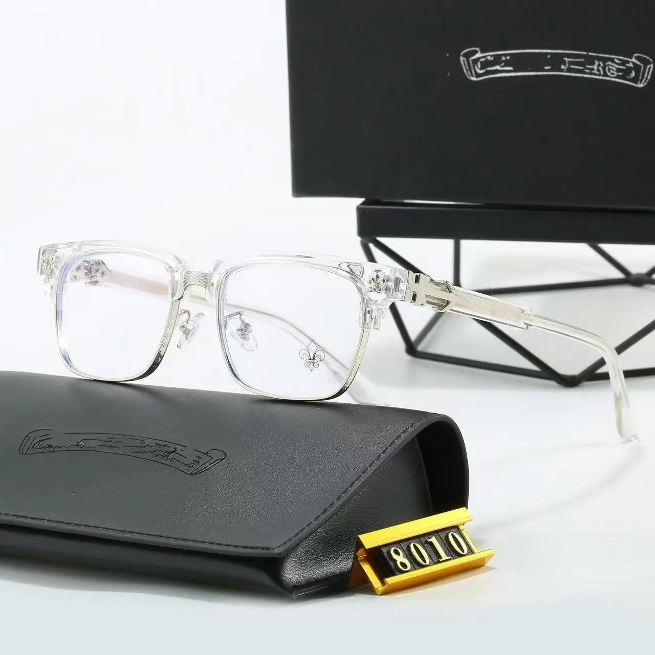 Chrome Hearts Eyewear Square Clear-Lens Eyeglass Frames with Cross Motifs product image