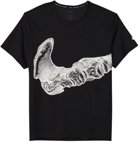 Black Nike T-Shirt with White Graphic