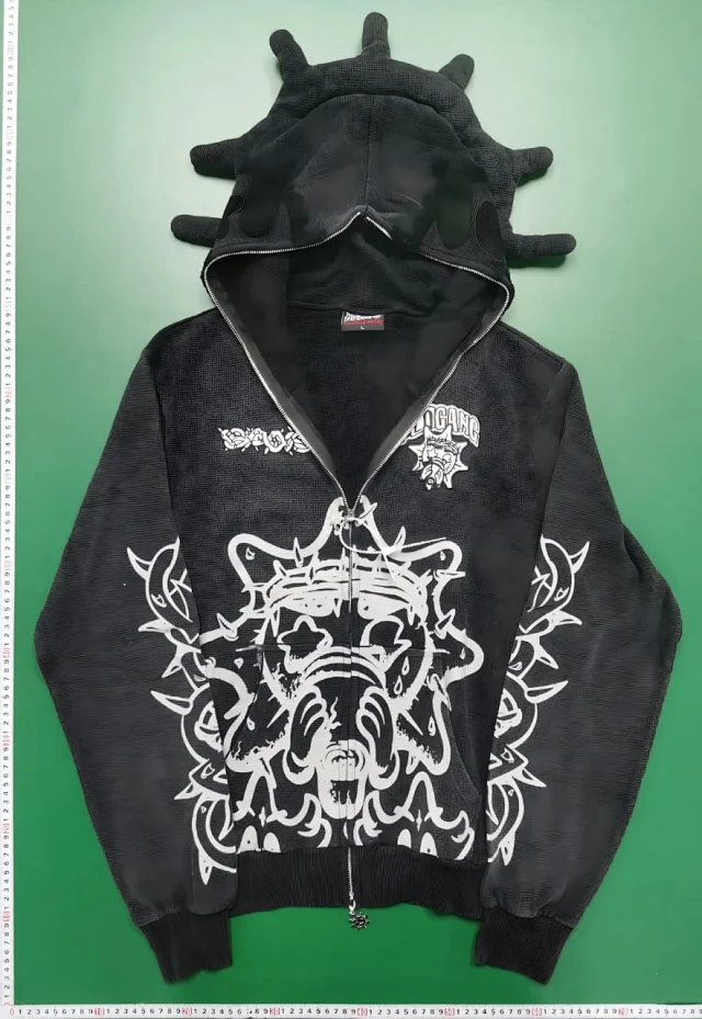 Glo Gang Hoodies & Sweatshirts Spiked Hood Graphic Zip-Up Hoodie product detail image 8