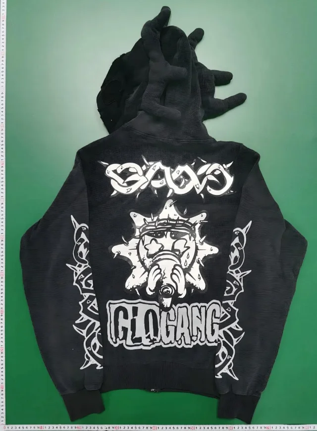 Glo Gang Hoodies & Sweatshirts Spiked Hood Graphic Zip-Up Hoodie product detail image 9