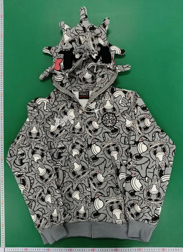 Glo Gang Hoodies & Sweatshirts Spiked Hood Graphic Zip-Up Hoodie product detail image 12
