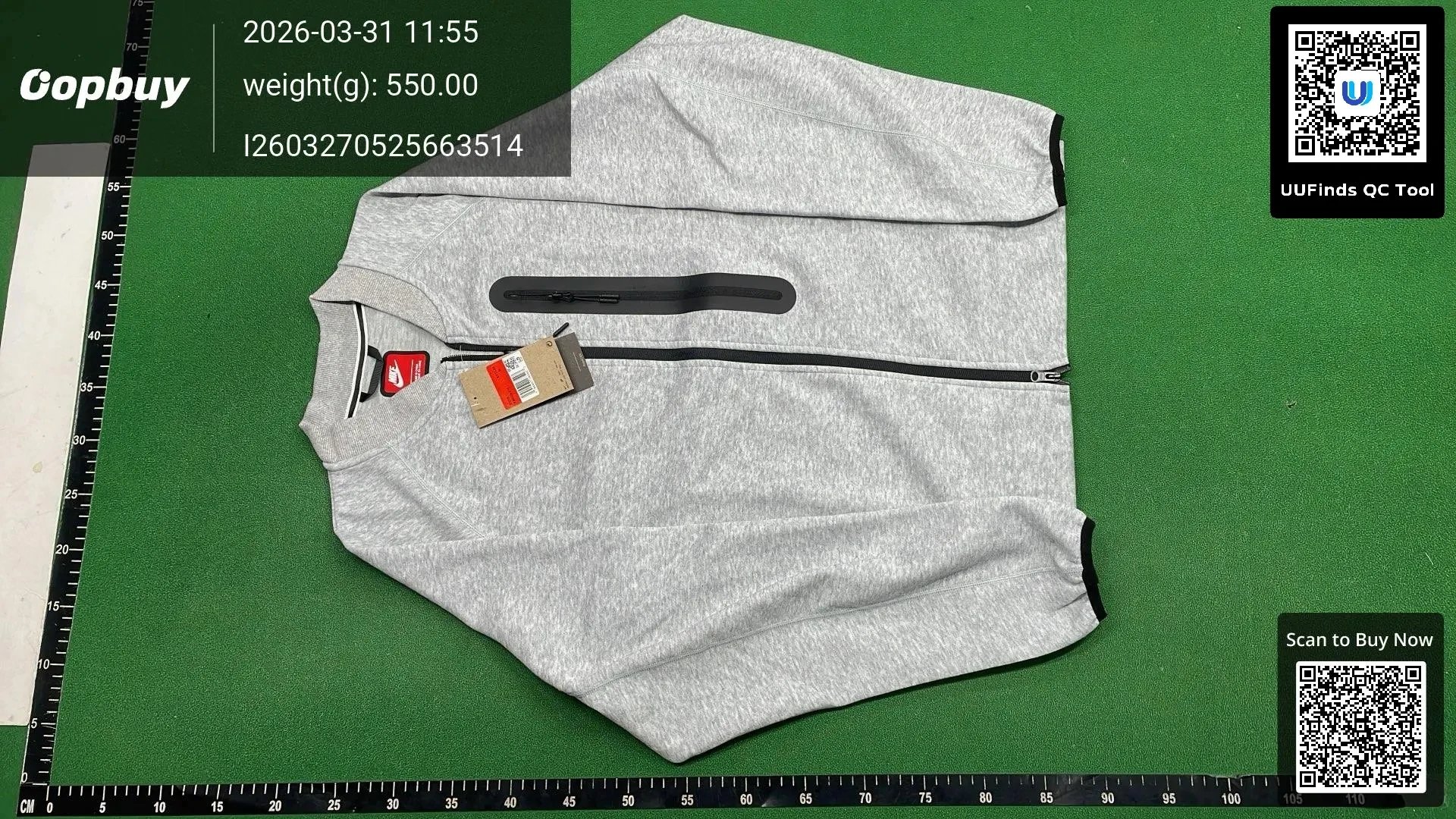 Grey Nike Zip-Up Sweatshirt