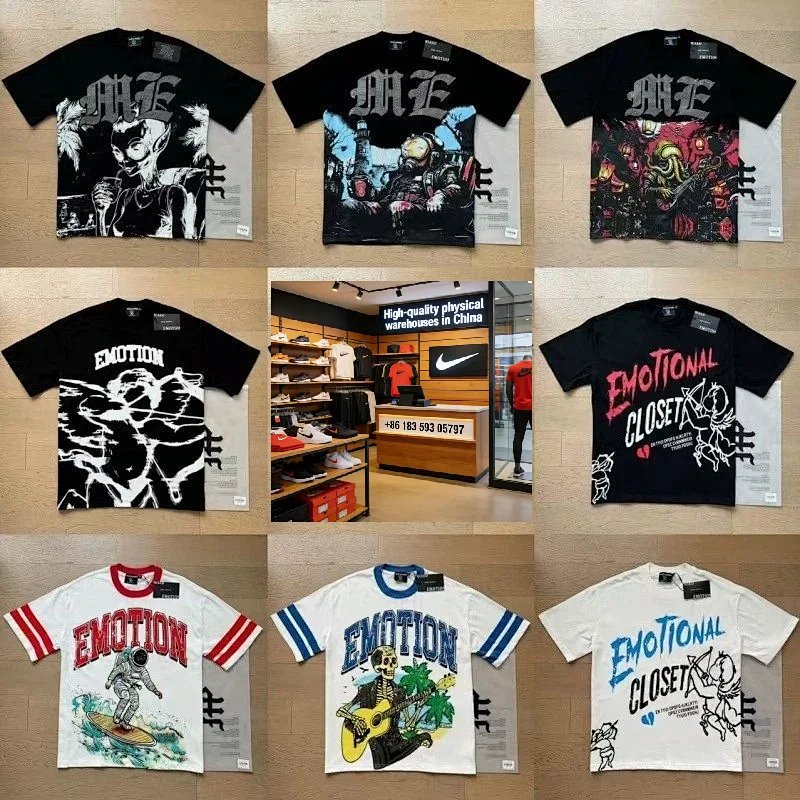 Loose casual men’s and women’s round neck short-sleeved T-shirts