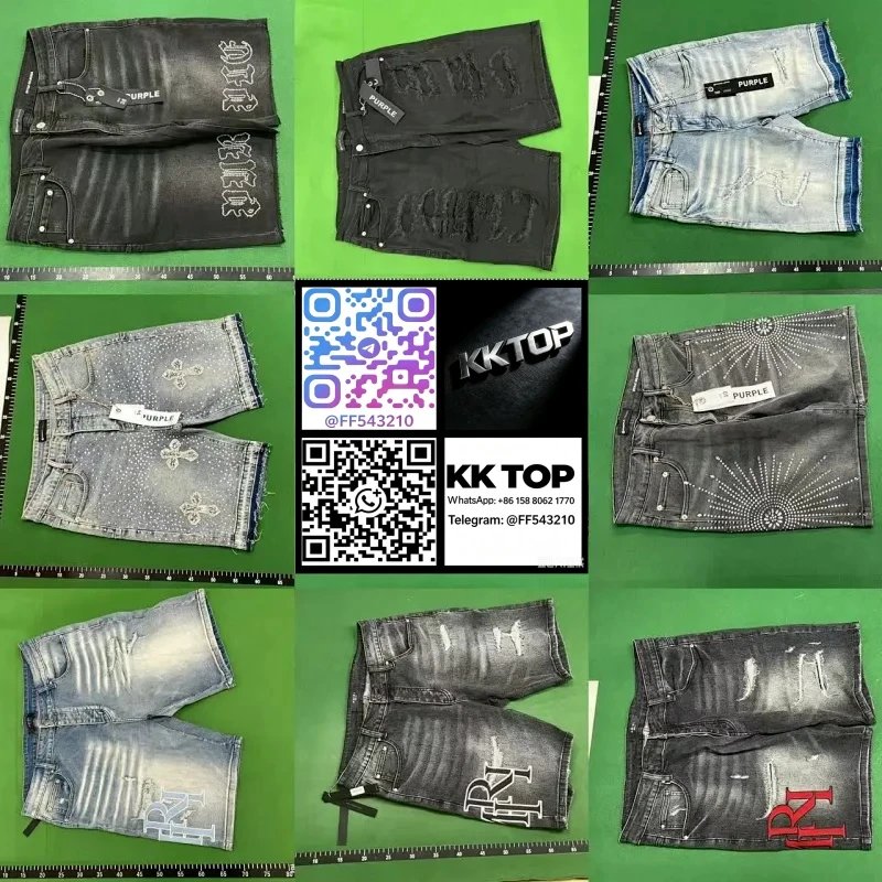 High quality hole patch splash ink retro washed jeans shorts