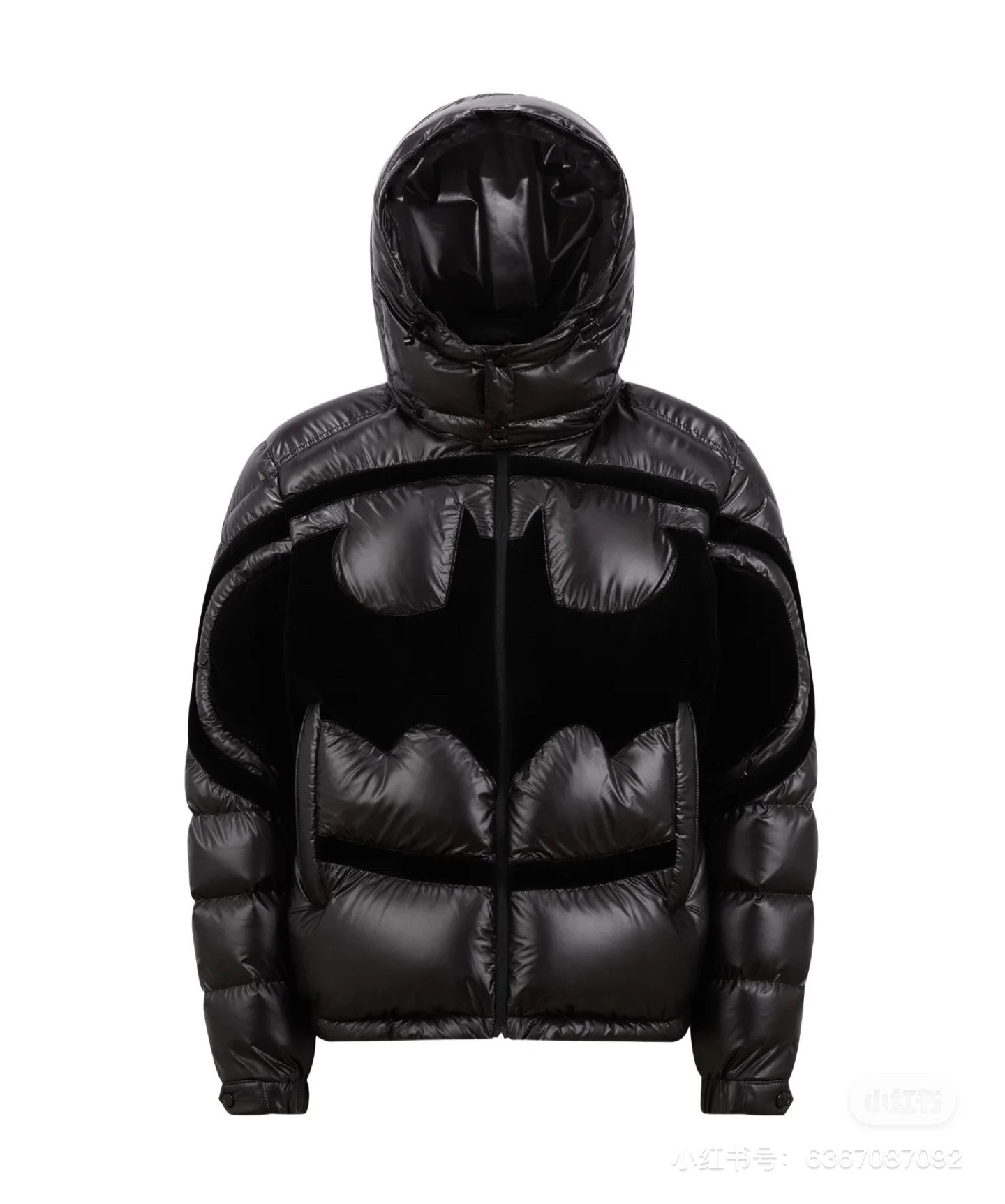 Solander Moncler Men's Batman Collaboration Down Jacket Black Hooded Coat Thickened Warm