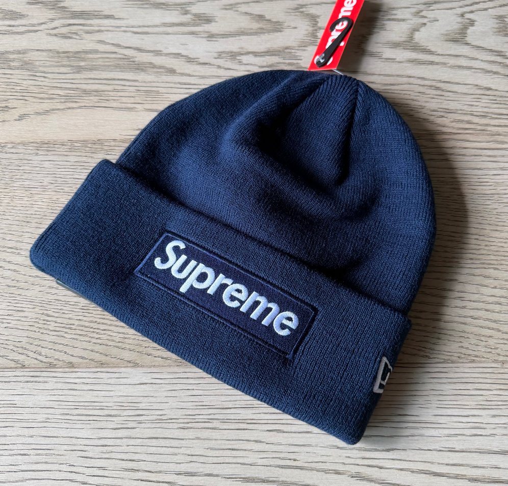 Supreme New Era Box Logo Beanie Navy