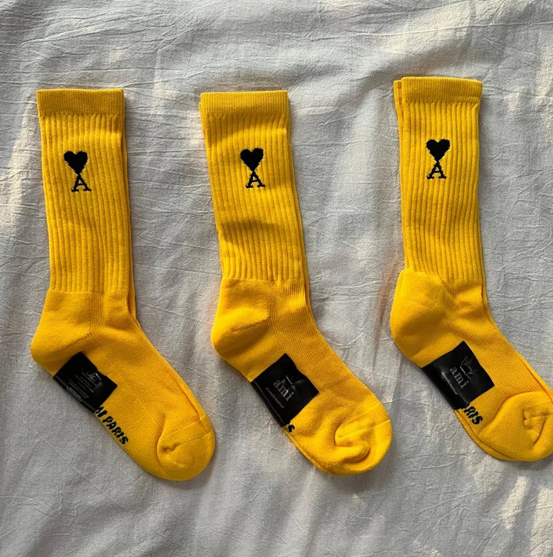AMI yellow towel socks
