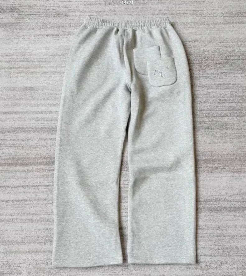 Flower gray pants