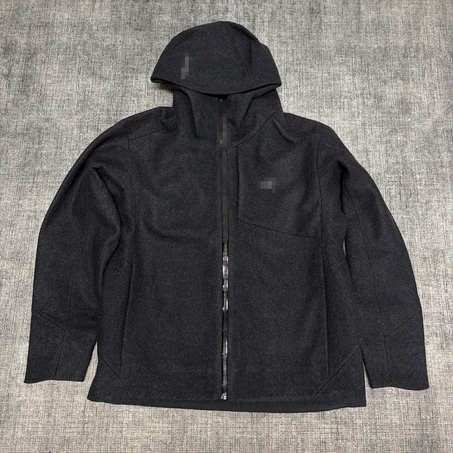 Black Sawyer Wool Hoodie
