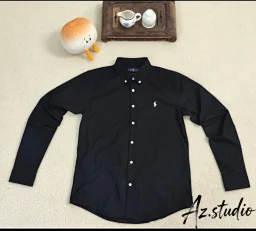 thumbnail for Scan the code RL Ralph Lauren light luxury shirt, heavyweight pure cotton long-sleeve original standard Guangzhou high-end ❗️ version full of three standards, one-to-one ❗️ high quality, ❗️ manufacturer in stock ❗️, Guangzhou no delay pickup, after-sales support for men's trendy brands if you have no money, Guangzhou goods pony embroidery logo large stripes sunscreen pure cotton shirt shirt for women, couple's casual spring/summer long-sleeve top, slub cotton linen
