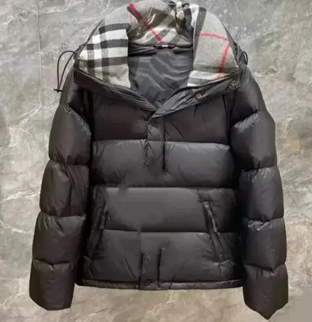 Burberry Down Jackets Hooded puffer jacket with check-lined hood product detail image 2