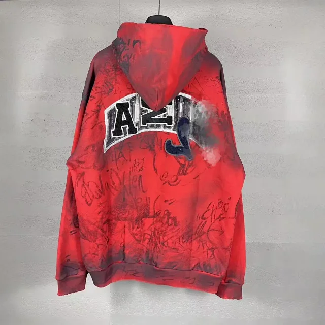 Unbranded Hoodies & Sweatshirts Graffiti Print Zip-Up Hoodie with Crest Patch product detail image 3