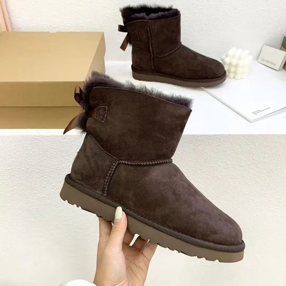 UGG Boots Fur-Lined Rear Bow — 04