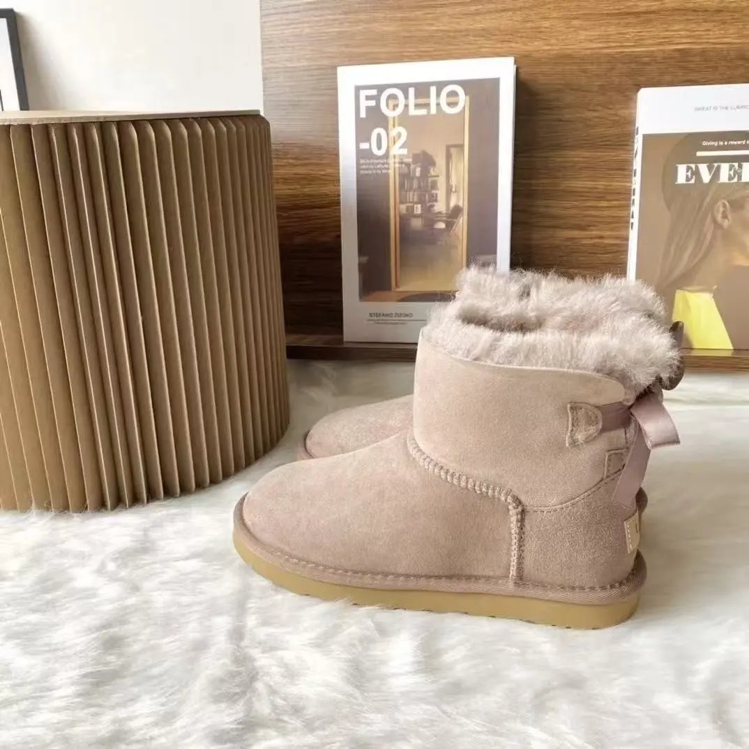 UGG Boots Fur-Lined Rear Bow — 08