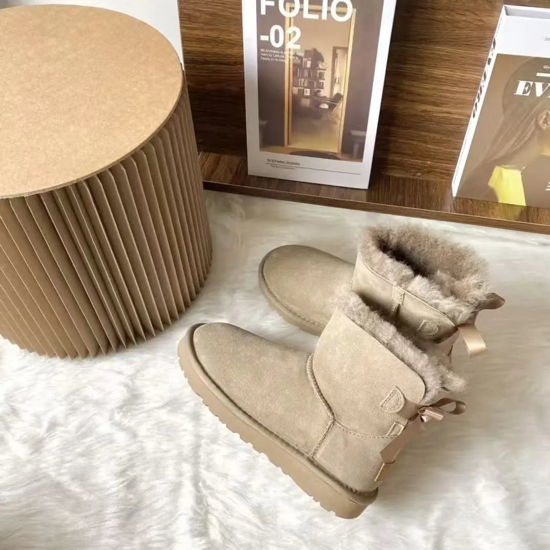 UGG Boots Fur-Lined Rear Bow — 05