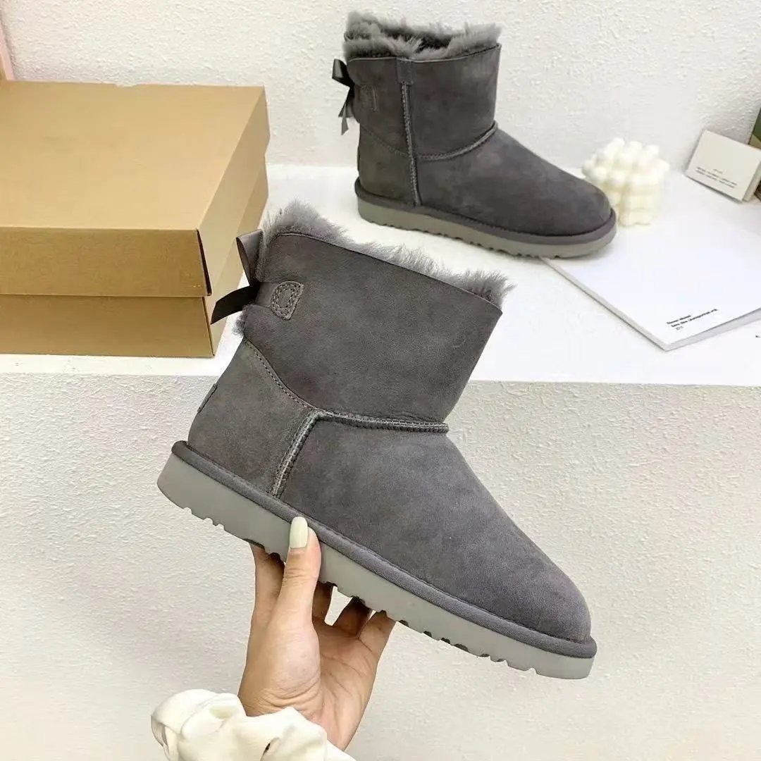 UGG Boots Fur-Lined Rear Bow — 03