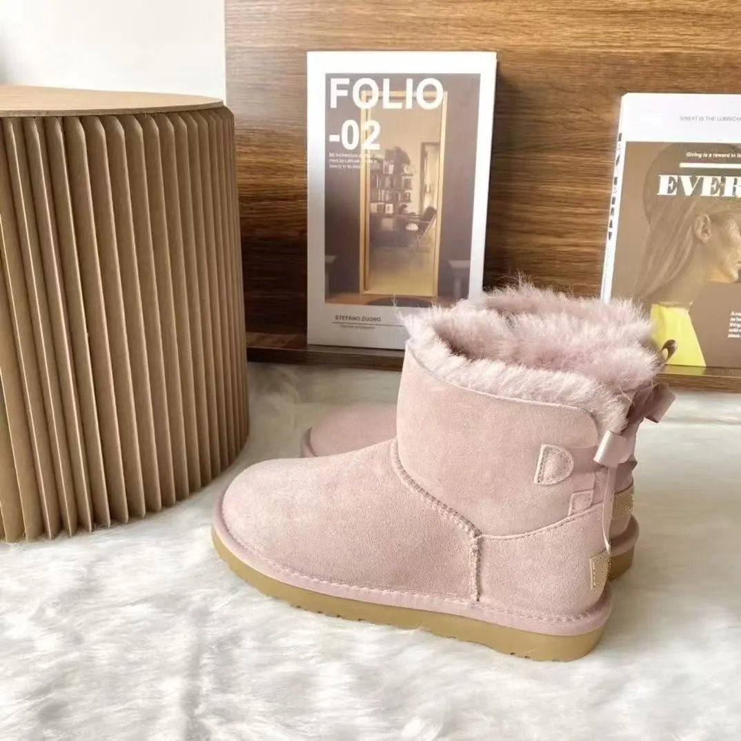 UGG Boots Fur-Lined Rear Bow — 07