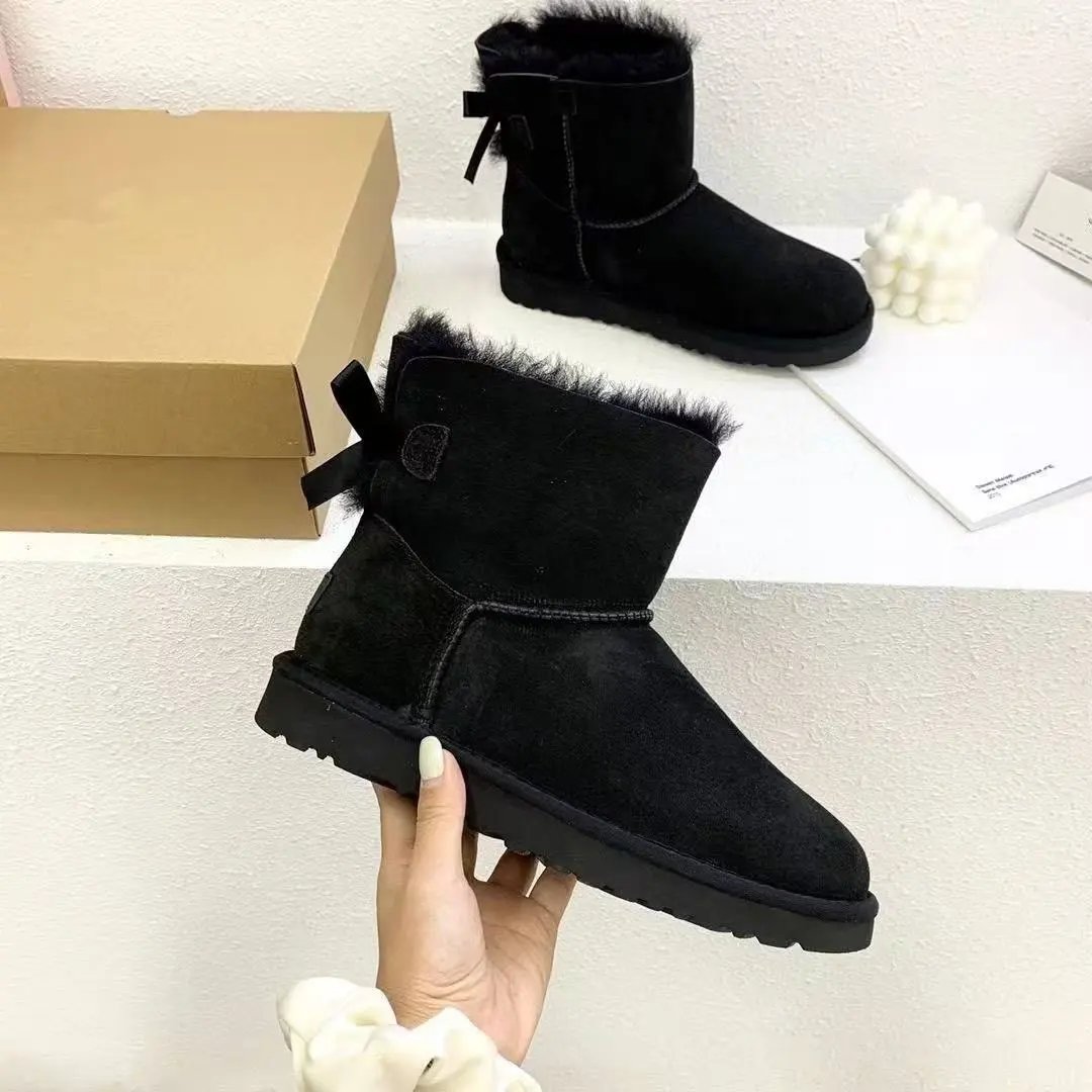 UGG Boots Fur-Lined Rear Bow — 01
