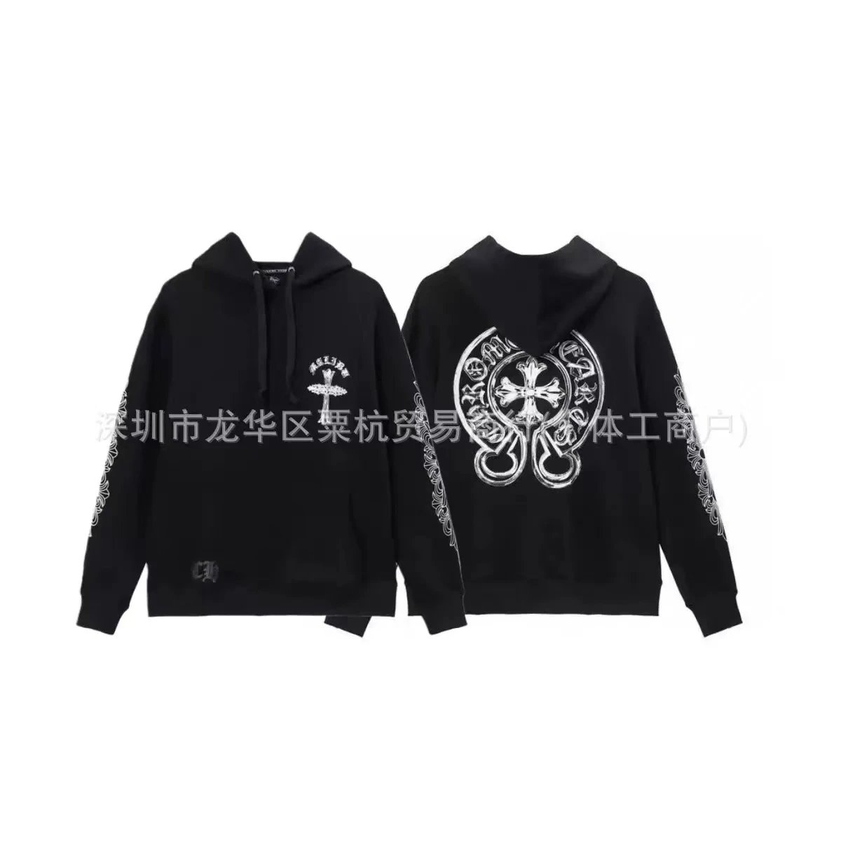 Chrome Hearts Knitwear Zip-Front Ribbed Knit Cardigan with Cross Patches — 17