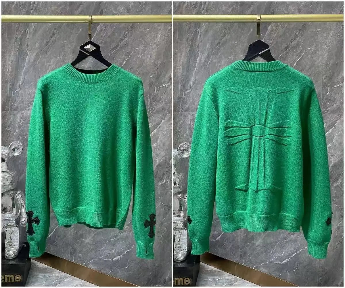 Chrome Hearts Knitwear Zip-Front Ribbed Knit Cardigan with Cross Patches — 26