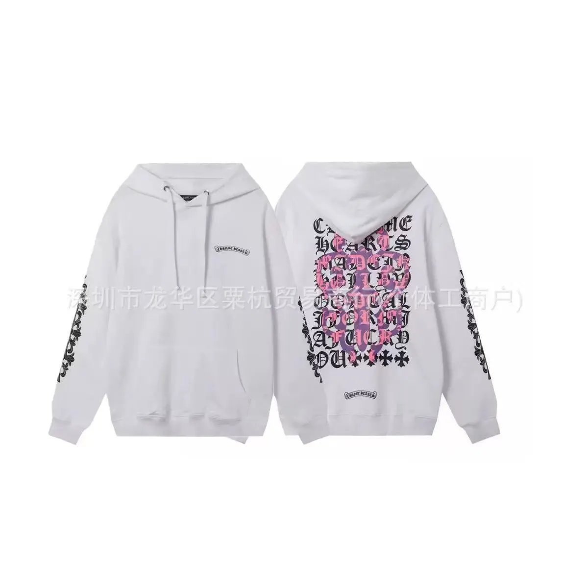Chrome Hearts Knitwear Zip-Front Ribbed Knit Cardigan with Cross Patches — 24