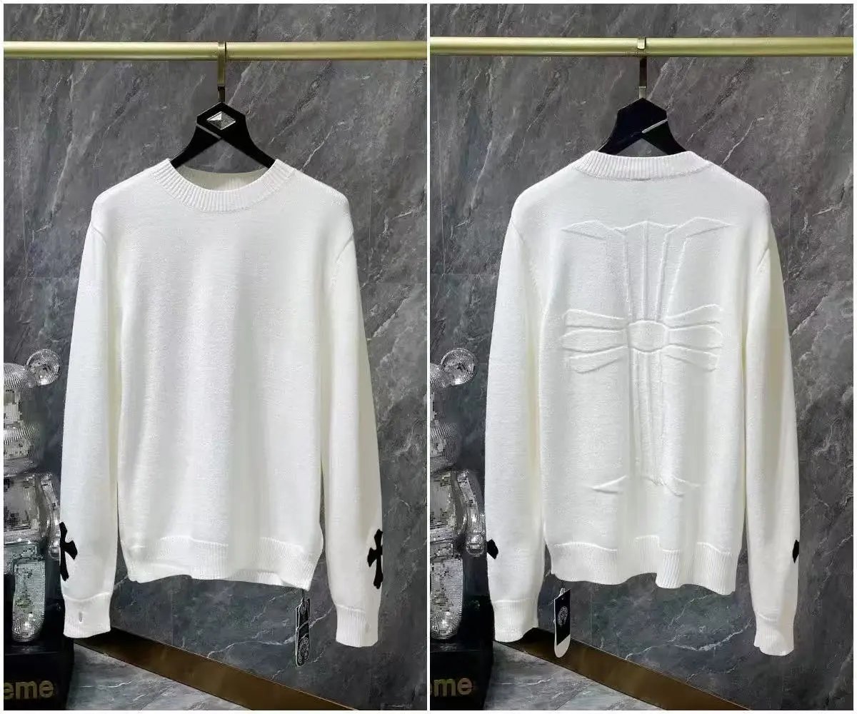 Chrome Hearts Knitwear Zip-Front Ribbed Knit Cardigan with Cross Patches — 25