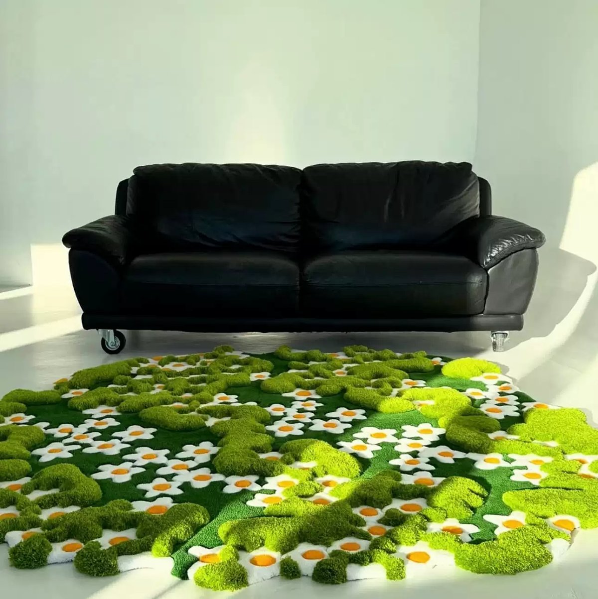 Moss Tufted Round Tapestry Rug, Thickened Wool Bedroom & Living Room Decor, Villa Gift