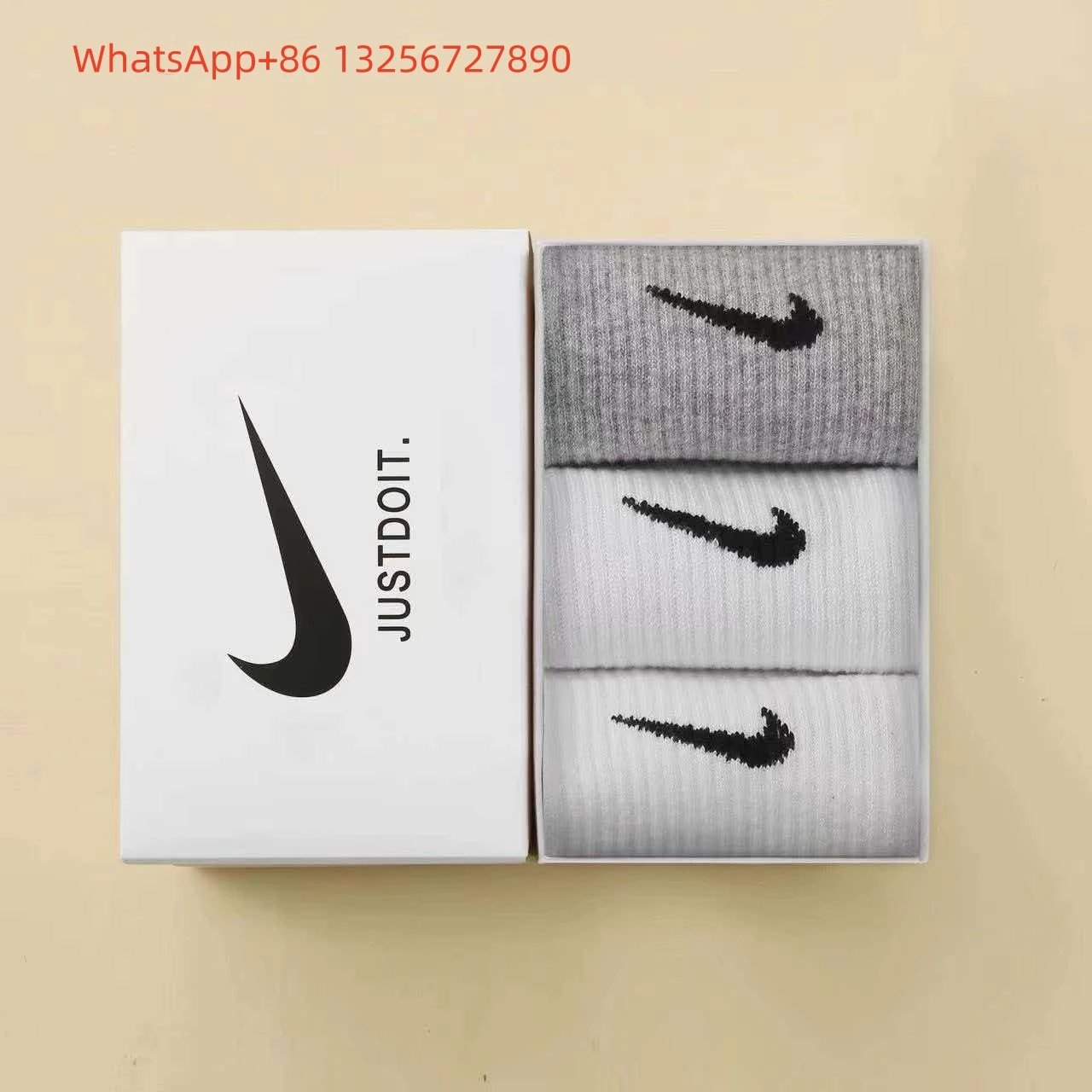 3 pairs[2white+lgrey]