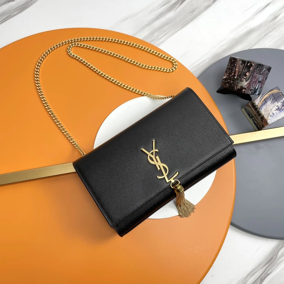YSL Bags Yves Saint Laurent 经典链条包 鱼子酱牛皮金扣 颗粒饱满手感佳 进口五金 优雅休闲中性高级 百搭实用 潮流爆款