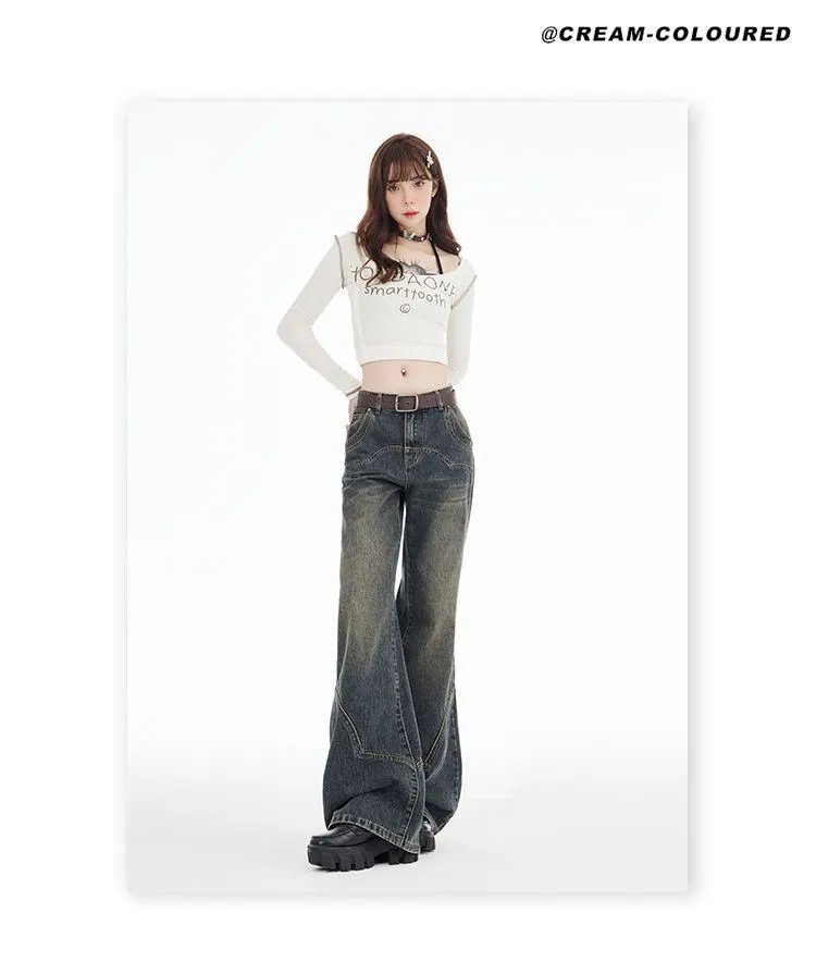 Distressed Gradient Flare Jeans photo 6