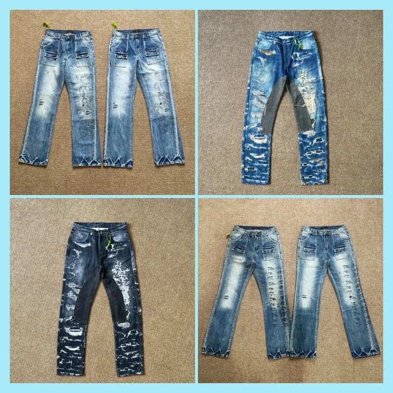Distressed Wash Slight-Flare Jeans photo 6