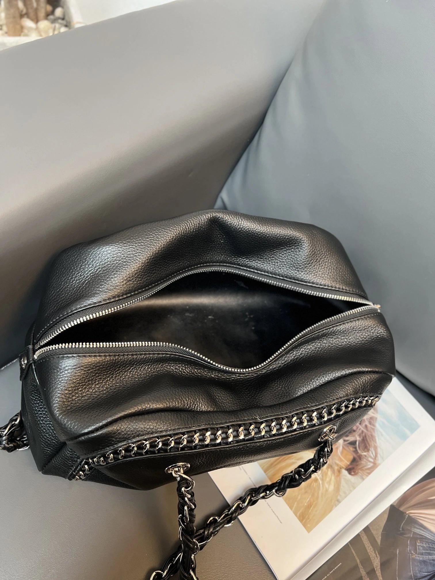 Chic gesteppte Leder-Schultertasche für Damen