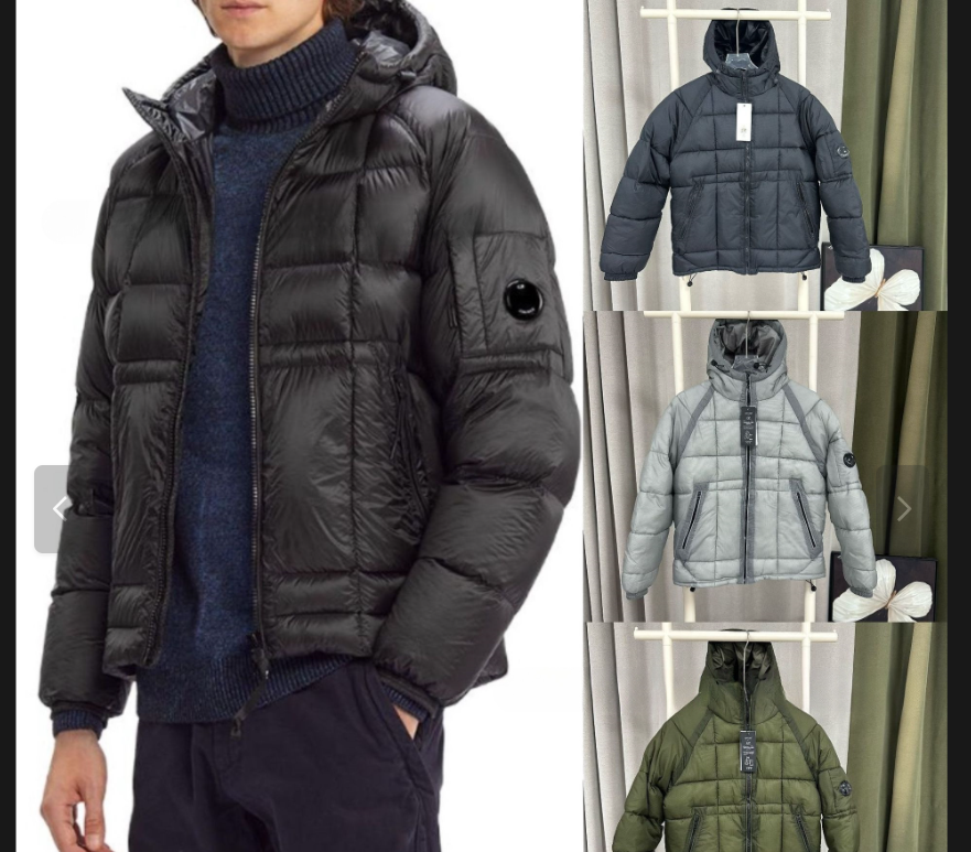 CP Overseas Company Cotton Clothes Men's Checkered Quilted Thread Badge Lens American Breadms Hoodies Instagram Outdoor