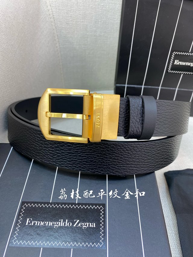 Ermenegildo Zegna Ermenegildo Zegna Black Leather Belt Gold Buckle - Buy on Kakobuysheetfind