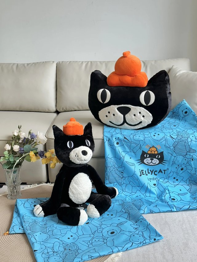  Jellycat Jellycat London Black White Cat Plush Pumpkin Toy - Buy on Kakobuysheetfind