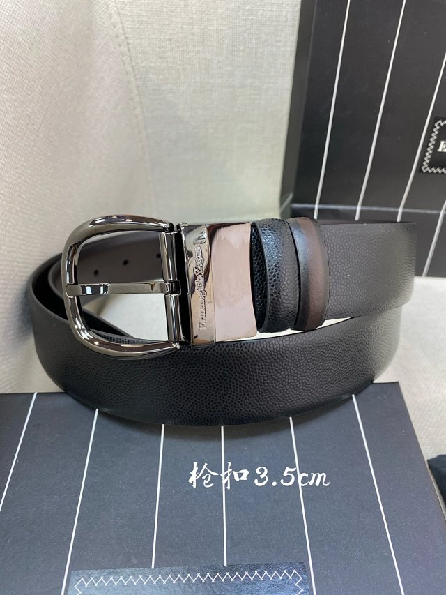 Ermenegildo Zegna Ermenegildo Zegna Black Leather Automatic Business Belt 3.5cm - Buy on Mulebuy Sheets
