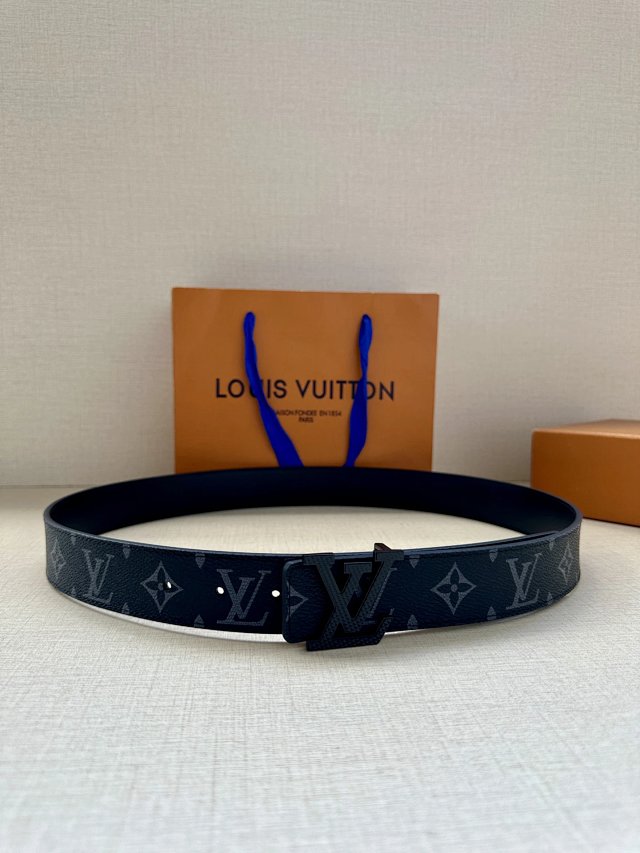 Louis Vuitton Monogram Eclipse Black Leather Belt