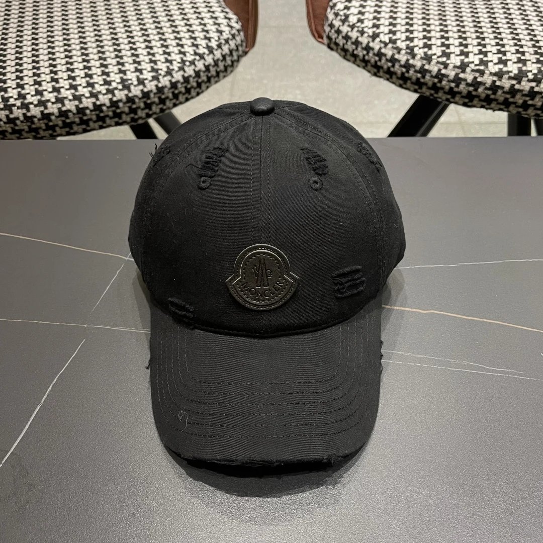 Moncler Moncler Black Cotton 3D Logo Distressed Baseball Cap - Buy on Kakobuysheetfind