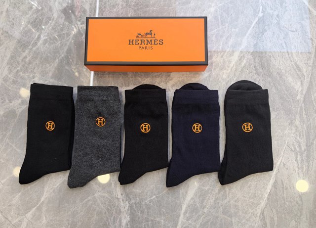 Hermes Hermes Classic Black Cotton Logo Mid-Calf Socks Unisex - Buy on Kakobuysheetfind