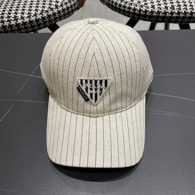 Prada Prada Beige Striped Cotton Baseball Cap - Buy on Kakobuysheetfind