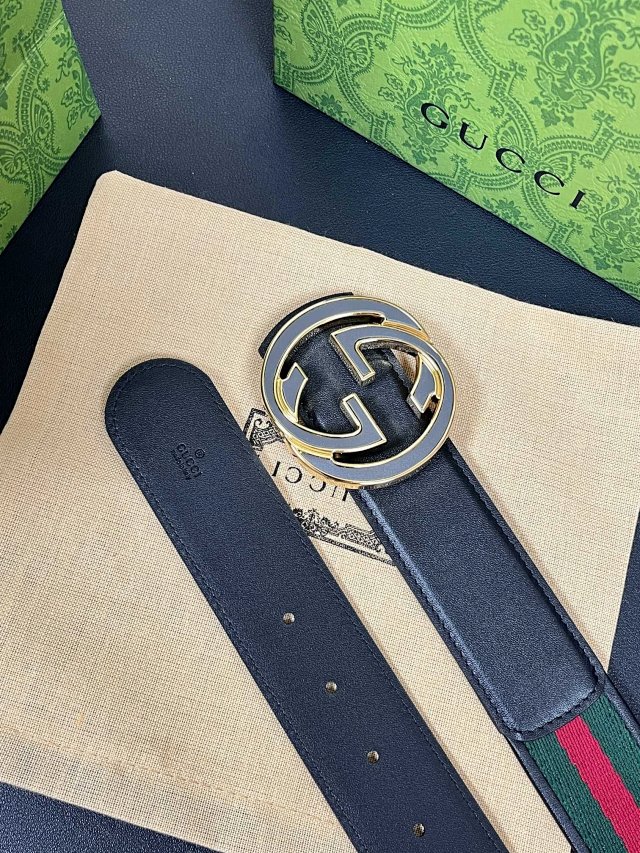 Gucci Gucci Black Leather Belt Gold GG Buckle - Buy on Mulebuy Sheets