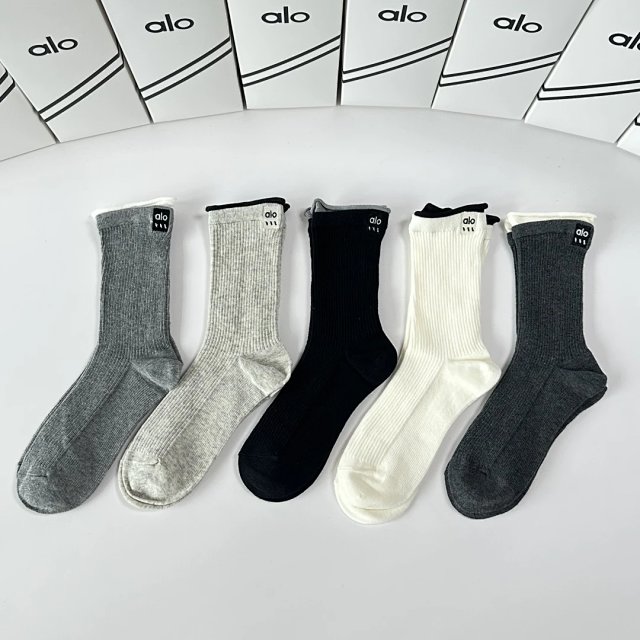 Alo Alo Classic Ribbed Crew Socks Unisex Cotton Gray - Buy on Kakobuysheetfind
