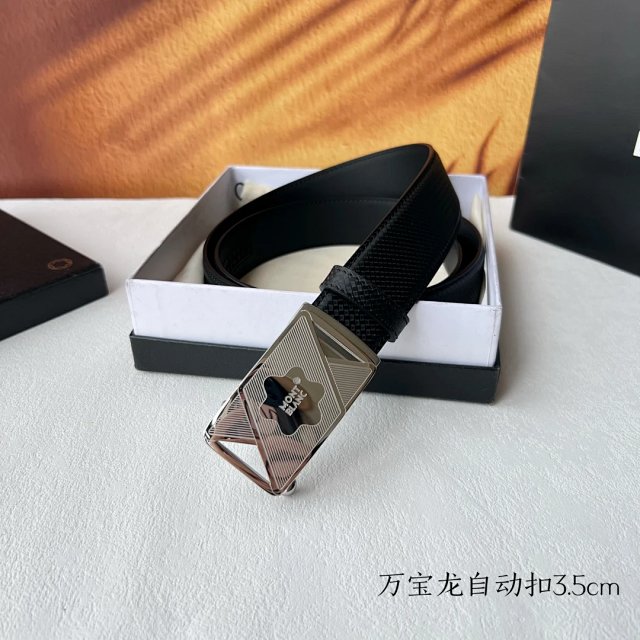 Montblanc Montblanc Black Leather Automatic Buckle Belt 3.5cm - Buy on Mulebuy Sheets