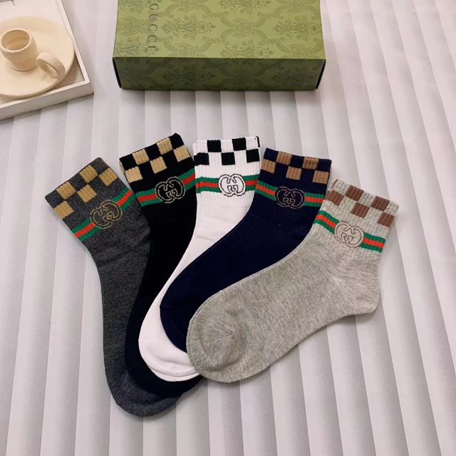 Gucci Gucci Classic Gray Cotton Mid Calf Socks Unisex Retro Style - Buy on Kakobuysheetfind